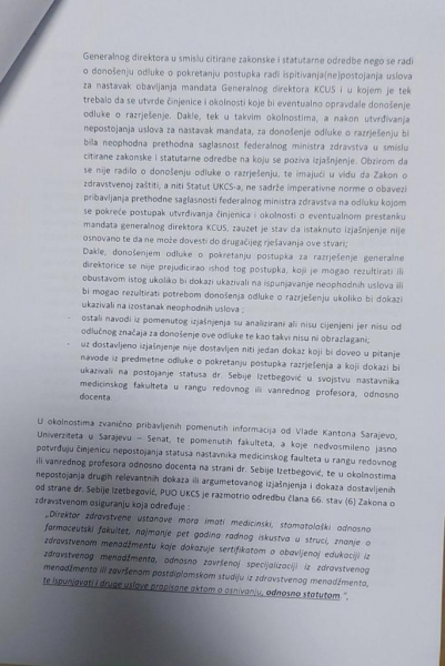 Sebija Izetbegović tvrdi da će tužiti UO KCUS, da li je njena smjena legalna? Pogledajte dokumentaciju…