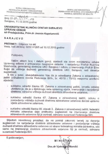 Sebija Izetbegović tvrdi da će tužiti UO KCUS, da li je njena smjena legalna? Pogledajte dokumentaciju…